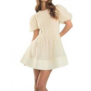 NEW ENDLESS ROSE women's pintuck mini dress in ivory